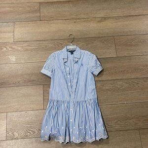 Blue striped polo dress